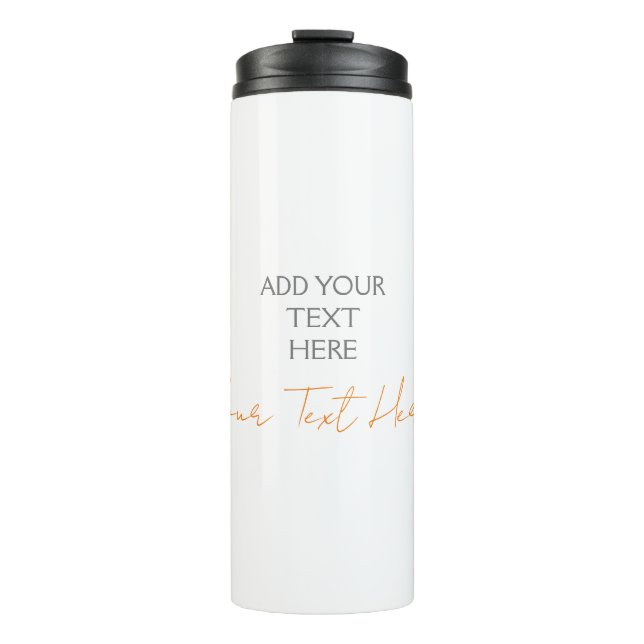 Modern Minimalist Plain Personalized Add Text Thermal Tumbler (Front)
