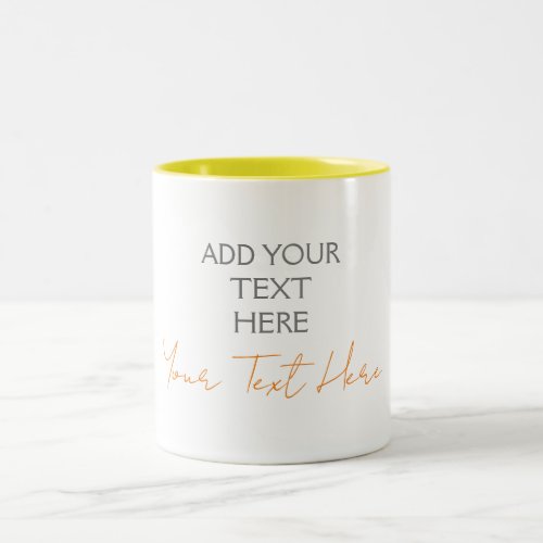 Modern Minimalist Plain Personalized Add Text Two_Tone Coffee Mug