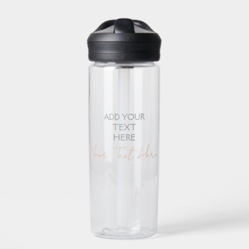 Modern Minimalist Plain Personalized Add Text Water Bottle