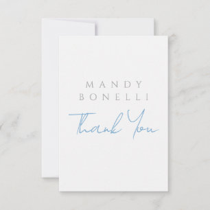 Modern Minimalist Plain Personalized Thank You Card