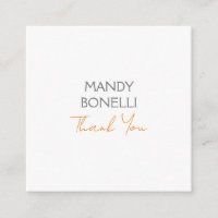 Modern Minimalist Plain Personalized Thank You