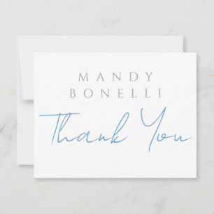 Modern Minimalist Plain Personalized Thank You Note Card