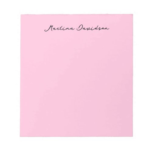 Modern Minimalist Plain Pink Creative Calligraphy Notepad