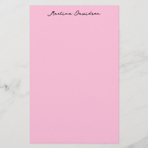 Modern Minimalist Plain Pink Creative Calligraphy Stationery