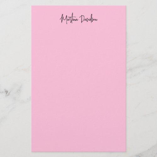 Modern Minimalist Plain Pink Creative Calligraphy Stationery