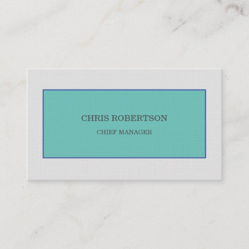 Modern Minimalist Plain Premium Linen Blue Grey Business Card