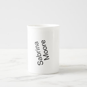 Modern Minimalist Plain Professional Add Name Bone China Mug