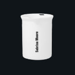 Modern Minimalist Plain Professional Beverage Pitcher<br><div class="desc">This design will give you a chance to show your true personality and what you can do in business.</div>