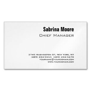 Modern Minimalist Plain Professional Business Card Magnet