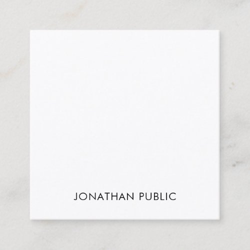 Modern Minimalist Plain Professional Elegant Luxe Square Business Card