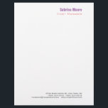 Modern Minimalist Plain Professional Letterhead<br><div class="desc">This design will give you a chance to show your true personality and what you can do in business.</div>