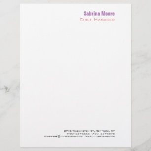 Modern Minimalist Plain Professional Letterhead