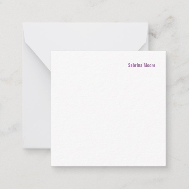 Modern Minimalist Plain Professional Note Card (Front)