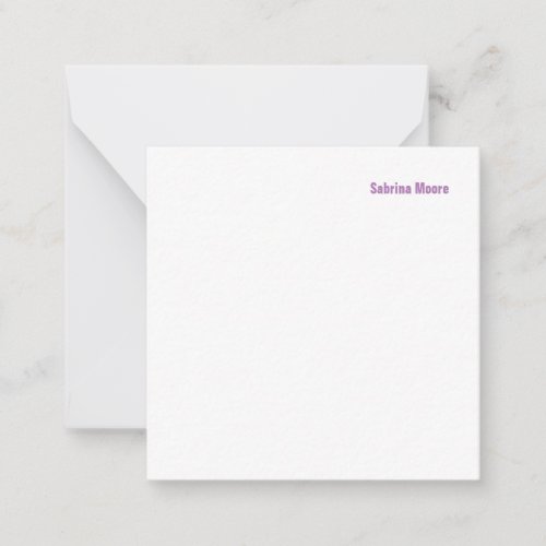 Modern Minimalist Plain Professional Note Card