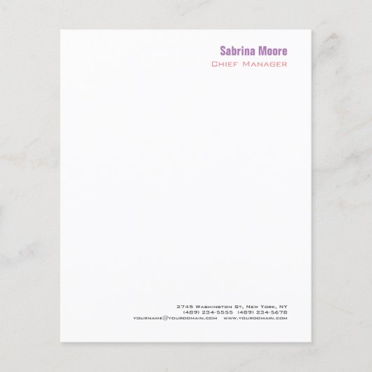 Modern Minimalist Plain Professional Paper Sheet (Front)