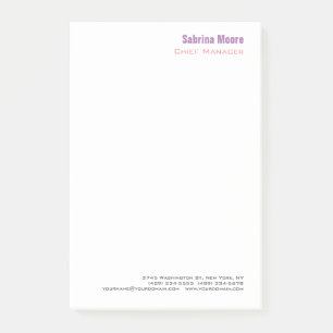 Modern Minimalist Plain Professional Post-it Notes