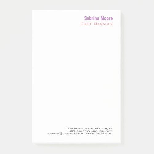 Modern Minimalist Plain Professional Post_it Notes