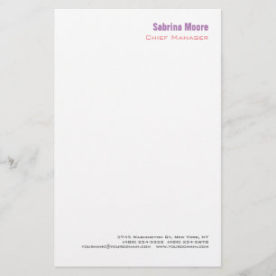 Modern Minimalist Plain Professional Stationery