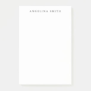 Modern Minimalist Plain Simple Black White Post-it Notes