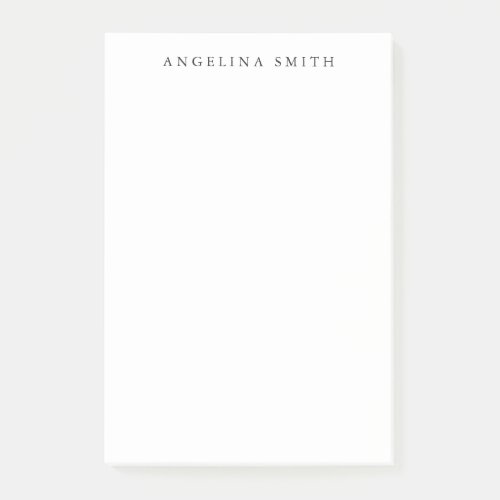 Modern Minimalist Plain Simple Black White Post_it Notes