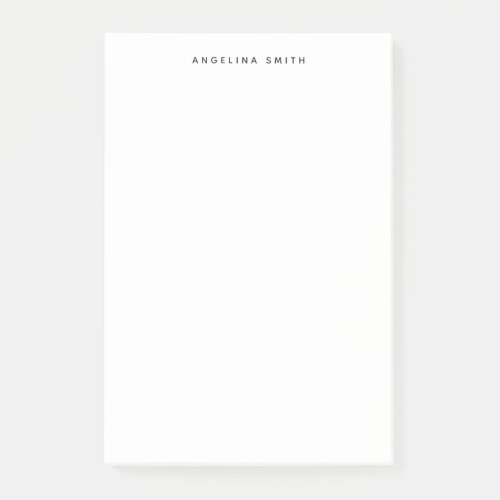 Modern Minimalist Plain Simple Black White Post_it Notes