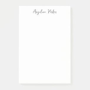 Modern Minimalist Plain Simple Black White Post-it Notes