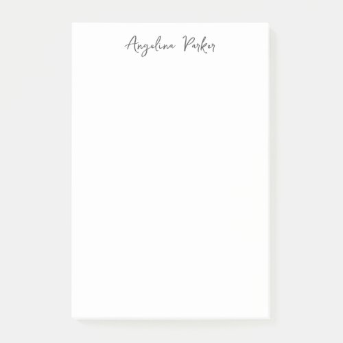 Modern Minimalist Plain Simple Black White Post_it Notes