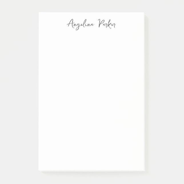 Modern Minimalist Plain Simple Black White Post-it Notes (Front)