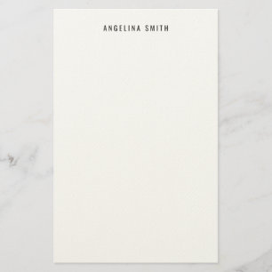 Modern Minimalist Plain Simple Black White Stationery