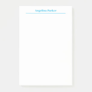 Modern Minimalist Plain Simple Blue White Post-it Notes