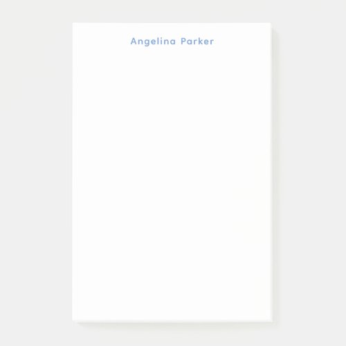 Modern Minimalist Plain Simple Blue White Post_it Notes