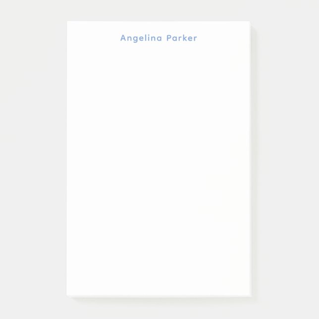 Modern Minimalist Plain Simple Blue White Post-it Notes (Front)