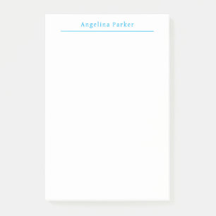 Modern Minimalist Plain Simple Blue White Post-it Notes