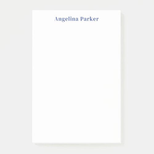 Modern Minimalist Plain Simple Blue White Post_it Notes