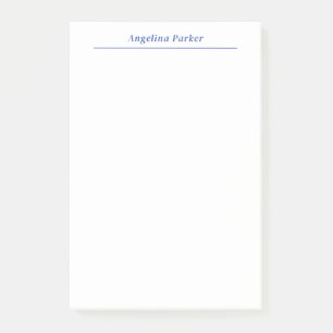 Modern Minimalist Plain Simple Blue White Post-it Notes