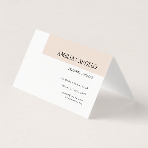 Modern Minimalist Plain Simple  Business Card