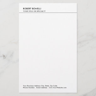 Modern Minimalist Plain Simple Business Stationery