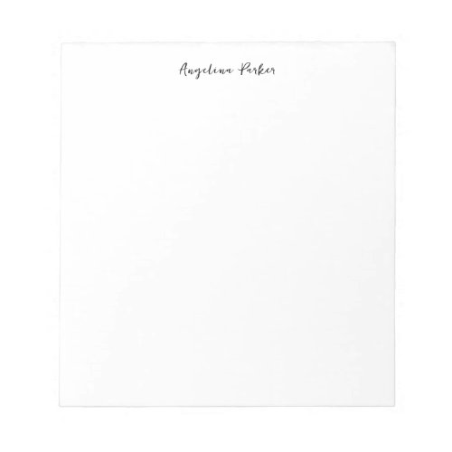 Modern Minimalist Plain Simple Cute Calligraphy Notepad