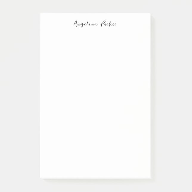 Modern Minimalist Plain Simple Cute Calligraphy Post-it Notes (Front)