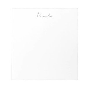 Modern Minimalist Plain Simple Cute Own Name Notepad