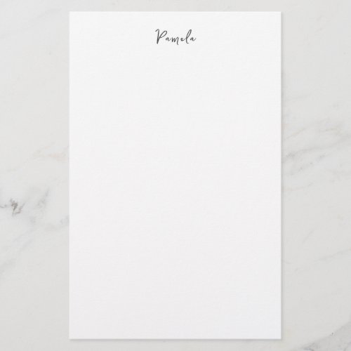 Modern Minimalist Plain Simple Cute Own Name Stationery