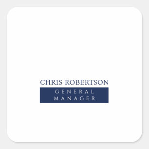 Modern Minimalist Plain Square Sticker