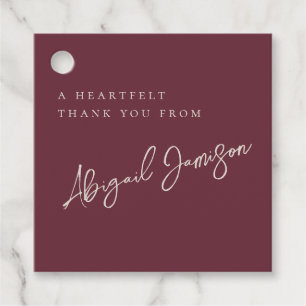 Modern Minimalist Plum Bridal Shower Favor Tags