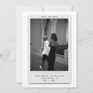 Modern Minimalist Polaroid Photo Save the Date