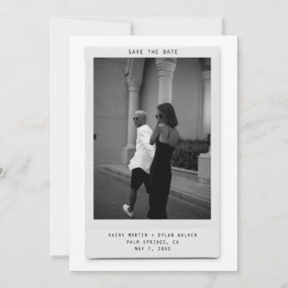 Modern Minimalist Polaroid Photo Save the Date