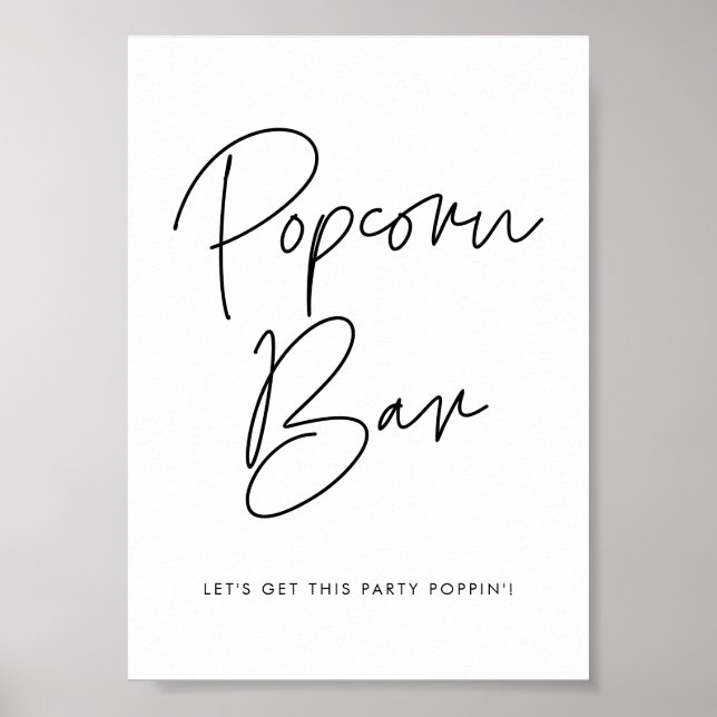 Modern Minimalist Popcorn bar sign (Front)