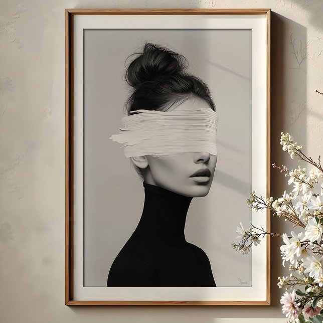 Modern Minimalist Portrait Abstract Paint Swash Poster (Creator Uploaded)