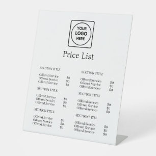 Modern Minimalist Price List Custom Business Pedestal Sign