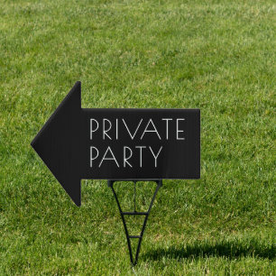 Modern Minimalist Private Party Directional Sign