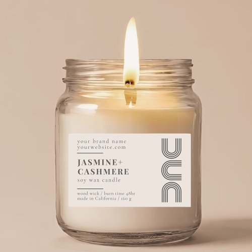 Modern minimalist product packaging candle label
